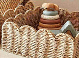 2X Scalloped Edge Basket, Wicker Storage Baskets,Handwoven Organizing Baskets for Shelves, Paper V1370-AZ4-10177