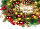 50cm Xmas Wreath Artificial Decorative Front Door Hanging Wreath with Light for Holiday Home Decor V1294-YM0901-240713FB01-3
