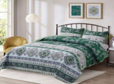 Breezy Tropical green Cozy 3 Pc Bedspread & Pillow Cover Set V745-MAC080362Q13U