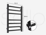 Aluminium Heated Towel Rail 7-Bar Electric Warmer Black V178-66800