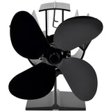 Fireplace and Stove Accessory, 6 Blades Wood Stove Fan, Stove Fan with Thermometer, Heat Powered V1237-ZY-528-046