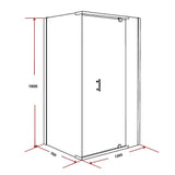 Shower Screen 1200x700x1900mm Framed Safety Glass Pivot Door By Della Francesca V63-829111