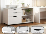 Artiss 3 Drawer Mobile Filing Cabinet Printer Stand Cabinet Home Office Storage White FURNI-Q-FC-3D-WH