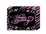 Black and Pink Happy Birthday Party Set for 16 Guests Premium Paper Tableware, Banner & Table V888-ELOSUNG50836