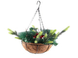 Artificial Christmas Hanging Basket Decorated with Pine Cones Ball Lights Christmas Holiday V1294-YM0523-10323026