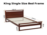 Artiss Bed Frame King Single Size Wooden Walnut WITTON WBED-WITTON-KS-WAL-AB
