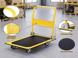 Giantz Platform Trolley Hand Truck Folding Platform Cart 150kg Load Yellow PT-150-OB