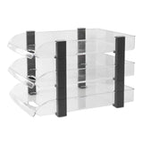 Desk File Letter Tray Layered Classified Documents Rack Acrylic Office Storage Rack Transparent 3 V1294-YM0626-3117220312914