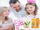 Building Blocks Flowers Bouquet Set with Music Box and Dust-Proof Dome,Artificial Particle Flower V1259-DP01-I-00061