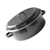 24cm Black Enamel Roasting Pan with Lid - Household Cooking Pot for Home Kitchen Use V1366-AZ2-W-20297