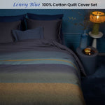 Bedding House Lenny Blue Cotton Quilt Cover Set King V442-HIN-QUILTCS-LENNY-BLUE-KI