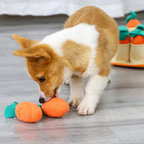 3 in 1 Mat for Dogs, Dog Enrichment Toys with 8 Plush Squeaky Chew Carrots, Puzzle Treat Toy for V1192-AZ-W-12208