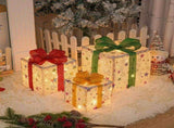 Christmas gift box, LED decorative lights, holiday decor, festive room decoration, battery operated V1106-130-38606-CHR-1