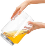 2 Pack 1 Gallon Extra Large Clear Plastic Jars, 118 OZ Food Storage Container with Lid, BPA Free V1259-DP01-A-940