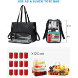 Stylish Quilted Laptop & Lunch Tote Bag , Water-Resistant with Insulated Compartment & Clutch V888-ELOSUNG25755