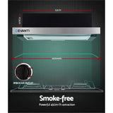 Devanti 600mm Range Hood 60cm Slide out Rangehood Stainless Steel RH-D-L03-60-BK