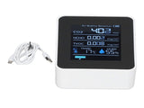 5 in 1 Air Quality Monitor Bluetooth APP Carbon Dioxide Detector USB Charging TVOC Temperature V1294-YM0523-3113220017311