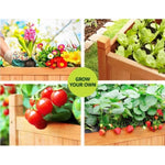 Green Fingers Garden Bed 90x30x33cm Wooden Planter Box Raised Container Growing GARDEN-WOOD-BOX-90