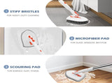 3-in-1 Tile and Tub Scrubber with Long Handle and 3 Detachable Replacement Brush Heads, Adjustable V1189-LC-AMZ-00162