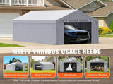 Carport Replacement Canopy Cover Top Side Wall 10 x 20 ft, Garage Tent Shelter Tarp Heavy-Duty V952-CKPB10X20FTH27H20V0
