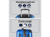 Wanderlite 3 Set Luggage 20-24-28 Inch with Zipper Lock Carry On Hard Shell Travel Suitcase Luggage LUG-ABS-ECO-3SET-BU