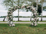 2pcs Round Wedding Arch Backdrop Rings Loops Flower Balloon Lawn Row Stand V63-841751