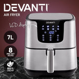 Devanti Air Fryer 7L LCD Fryers Stainless Steel AF-K-G-5T6-SS