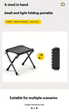Folding Camping Stool with Hook 660g Lightweight Oxford Cloth Collapsible Seat for Fishing Picnic V1232-HWZDD002