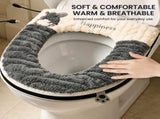 USB-Powered Heated Toilet Seat Cover with Soft Plush and Waterproof PU Leather, Adjustable V1341-ZY-J7PZFY5K-GREY