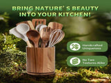 1 Piece Wooden Cutlery Holder 360 Degree Rotating Holds 10 to 15 Pieces, 15 cm V1237-ZY-818-245