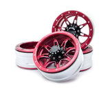 4Pcs/Set 1.9 Inch Wheel Rim Metal Parts for 1/10 Remote Crawl Car Red V1263-JX-1251