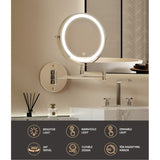 Embellir Extendable Makeup Mirror 10X Magnifying Double-Sided Bathroom Silver MM-E-EXTEN-10X-LED-7IN