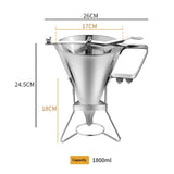 Stainless Steel Confectionery Funnels with Stand and 3 Nozzles, Commercial Grade Cake Decorating V1192-AZ-W-6290