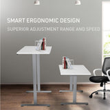 FORTIA Sit To Stand Up Standing Desk, 140x60cm, 72-118cm Electric Height Adjustable, 40kg Rated, V219-ADKSSTFO4WTSA