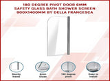 180 Degree Pivot Door 6mm Safety Glass Bath Shower Screen 900x1400mm By Della Francesca V63-829021