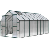 Green Fingers Greenhouse 5.1x2.44x2.1M Aluminium Polycarbonate Green House Garden Shed GH-ALU-510X244-GN-AB