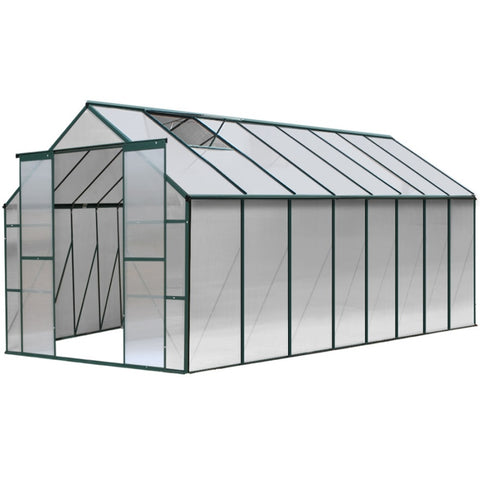 Greenfingers Greenhouse 5.1x2.44x2.1M Aluminium Polycarbonate Green House Garden Shed GH-ALU-510X244-GN-AB