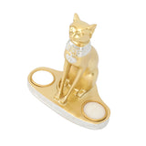 Ancient Egyptian Statue Cat Candle Holder Handwork Creativity Candlestick Egyptian Figurine for V1294-YM0901-3115230130712