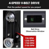 BAUMR-AG 1000 x 350mm Wood Lathe Turning Machine, 370W S1 Motor, 4 Speed V219-LATWODBMDL4A