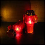 2pcs Cross Candle Light, Red Flickering Flameless Candles Reusable Churchyard Led Candles V1370-AZ4-01053