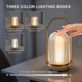 Light Luxury Retro Metal Portable Crystal Lamp, USB Rechargeable 3 Colors Stepless Dimming, Creative V1232-RLTD-001