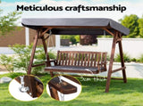 Gardeon Wooden Swing Chair Garden Bench Canopy 3 Seater Outdoor Furniture ODF-GSC-W3S-CC-ABC