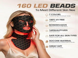 Red Light Therapy for Face and Neck Mask,160 LED Beads Silicone Facial Light Therapy,Rechargeable V1107-110-19698