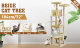VaKa 184cm Road Cat Tree Tower Scratching Post Scratcher Condo with Big Hammock V465-51025