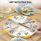 Large Wall Clock 22cm Metal Silent Non Ticking Decoration Hanging Clock Battery Operated with 3D V985-DECORCLOCK
