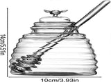 Honey Dispenser with Storage Jar Transparent Container for Syrup & Salad Dressing V1263-JX-5944