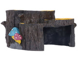 Resin Mini Stump Shape Hiding Hole Wooden Cave Artificial Aquarium Plants Ornaments for Shelter V1294-YM0715-3115210274111