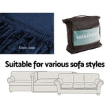 Artiss Sofa Cover Couch Covers 4 Seater Velvet Sapphire SCOVER-VEL-4-SP