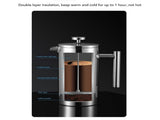 1000ml Stainless Steel Double Layer French Press Coffee Pot for Home Travel V1263-JX-5668