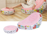 Portable Inflatable Sofa Comfortable Chair Longue with Footstool for Living Room BalconyPink V1294-YM0901-3116200047911